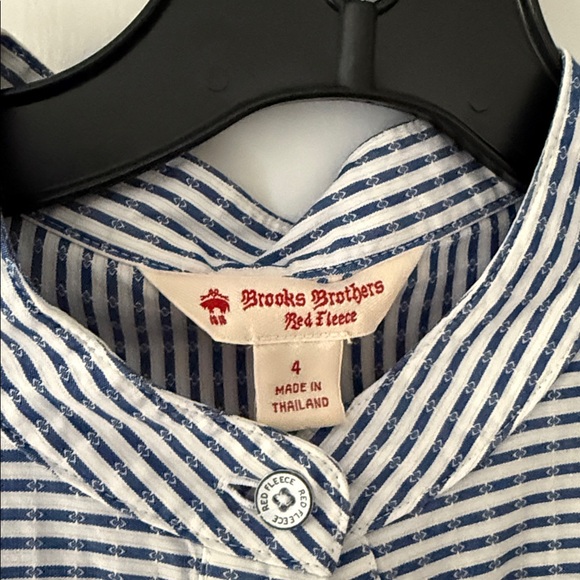 Striped Button-Front Maxi Dress in Blue and White Brooks Brothers - Picture 2 of 2